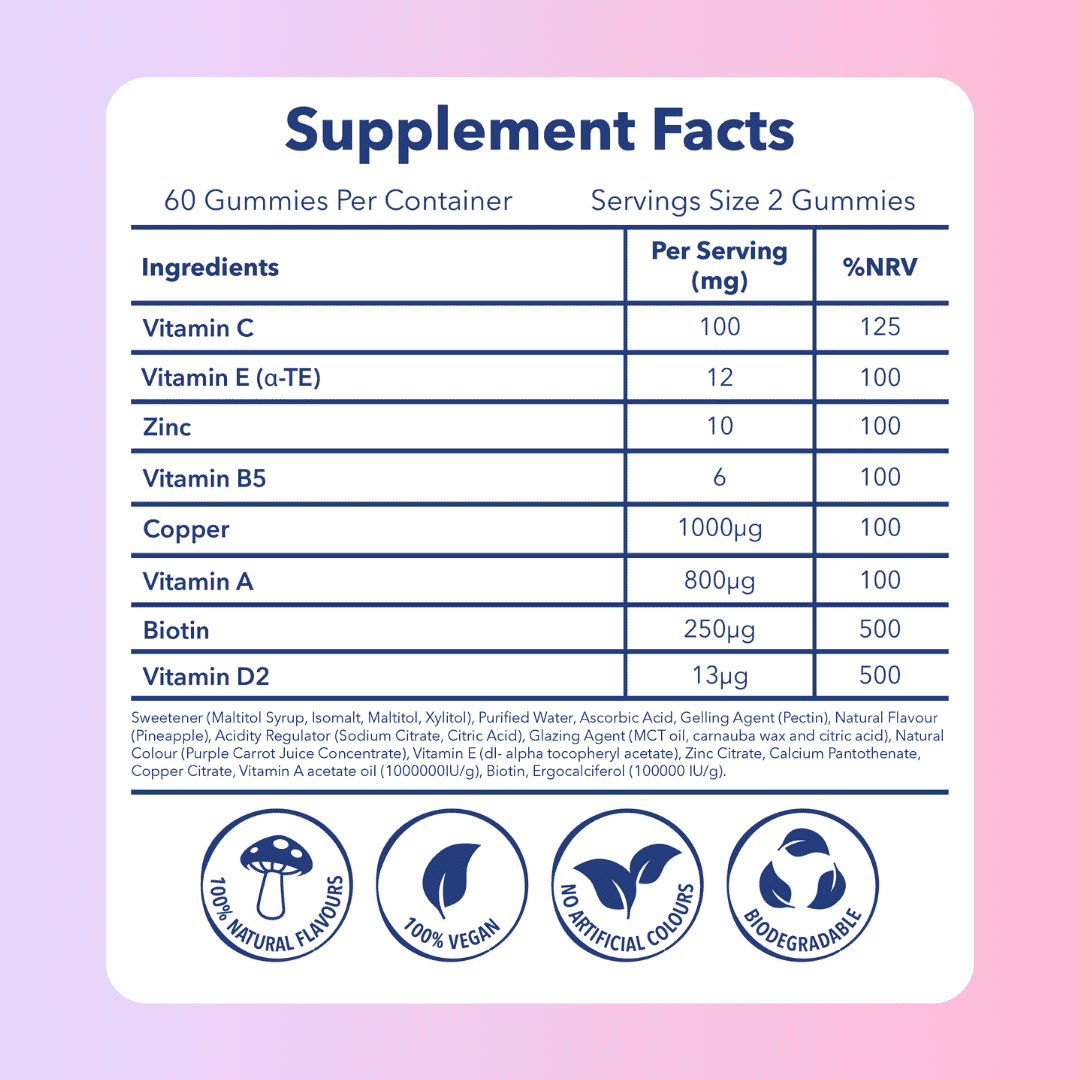 Hair Skin Nails Supplement Facts